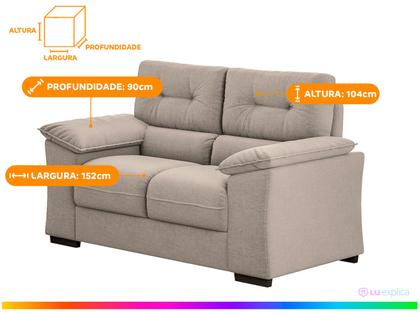 Imagem de Sofá 2 Lugares Suede Decore Cascaya Linoforte
