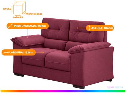 Imagem de Sofá 2 Lugares Suede Decore Cascaya Linoforte