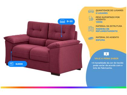 Imagem de Sofá 2 Lugares Suede Decore Cascaya Linoforte