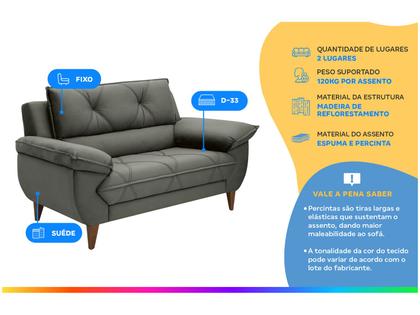 Imagem de Sofá 2 Lugares Suede Malbec Linoforte