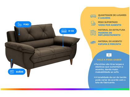Imagem de Sofá 2 Lugares Suede Malbec Linoforte