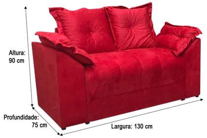 Sofá 2 Lugares Vermelho 608 Paris - Alpoim Imagem de Sofá 2 Lugares Vermelho 608 Paris
