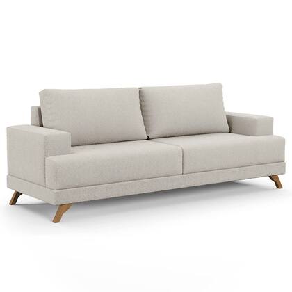 Imagem de Sofá 200cm 3 Lugares Pés Curvos Santi Boucle D05 Creme - Mpozenato