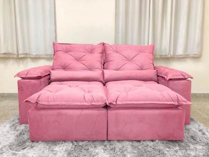 Imagem de Sofá 3 e 4 Lugares Retrátil e Reclinável 2,30 Metros Alpoim Estofados Rose 607 Athenas