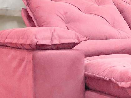 Imagem de Sofá 3 e 4 Lugares Retrátil e Reclinável 2,30 Metros Alpoim Estofados Rose 607 Athenas