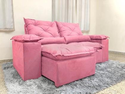 Imagem de Sofá 3 e 4 Lugares Retrátil e Reclinável 2,30 Metros Alpoim Estofados Rose 607 Athenas