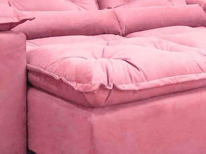 Imagem de Sofá 3 e 4 Lugares Retrátil e Reclinável 2,30 Metros Alpoim Estofados Rose 607 Athenas