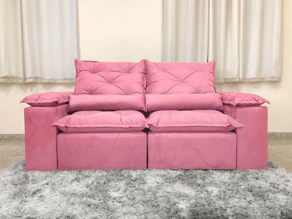 Imagem de Sofá 3 e 4 Lugares Retrátil e Reclinável 2,30 Metros Alpoim Estofados Rose 607 Athenas