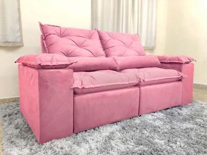 Imagem de Sofá 3 e 4 Lugares Retrátil e Reclinável 2,30 Metros Alpoim Estofados Rose 607 Athenas