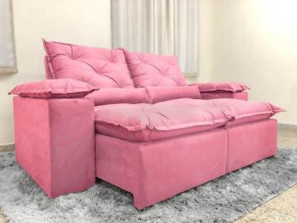 Imagem de Sofá 3 e 4 Lugares Retrátil e Reclinável 2,30 Metros Alpoim Estofados Rose 607 Athenas