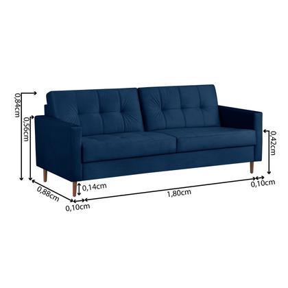 Sofá 3 Lugares 200cm Dior - Kazza Imagem de Sofá 3 Lugares 200cm Dior