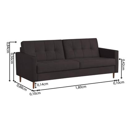 Sofá 3 Lugares 200cm Dior - Kazza Imagem de Sofá 3 Lugares 200cm Dior
