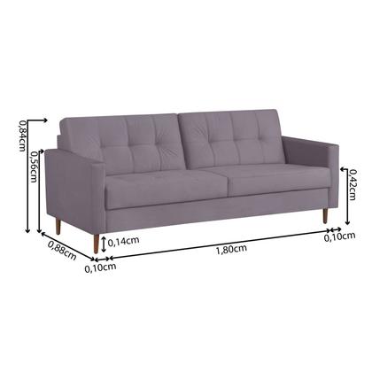 Sofá 3 Lugares 200cm Dior - Kazza Imagem de Sofá 3 Lugares 200cm Dior