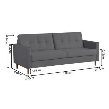 Sofá 3 Lugares 200cm Dior - Kazza Imagem de Sofá 3 Lugares 200cm Dior