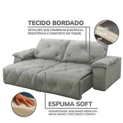 Imagem de Sofá 3 Lugares 2,30m Retrátil e Reclinável Texas - COLISEU