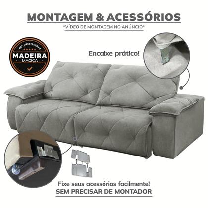 Imagem de Sofá 3 Lugares 2,30m Retrátil e Reclinável Texas - COLISEU
