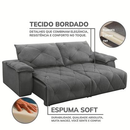 Imagem de Sofá 3 Lugares 2,30m Retrátil e Reclinável Texas - COLISEU