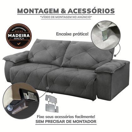 Imagem de Sofá 3 Lugares 2,30m Retrátil e Reclinável Texas - COLISEU