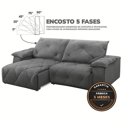 Imagem de Sofá 3 Lugares 2,30m Retrátil e Reclinável Texas - COLISEU