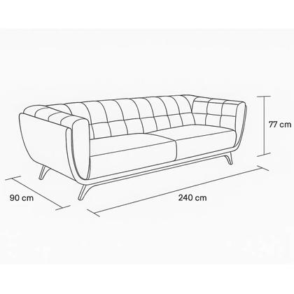 Imagem de Sofá 3 Lugares 240cm Linha Premium Compose Bouclê Off-White material sintético Caramelo