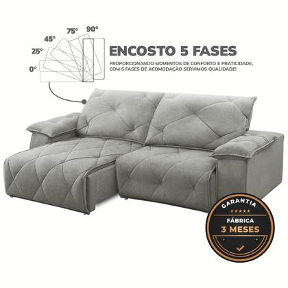 Imagem de Sofá 3 Lugares 2,50m Retrátil e Reclinável Texas - COLISEU
