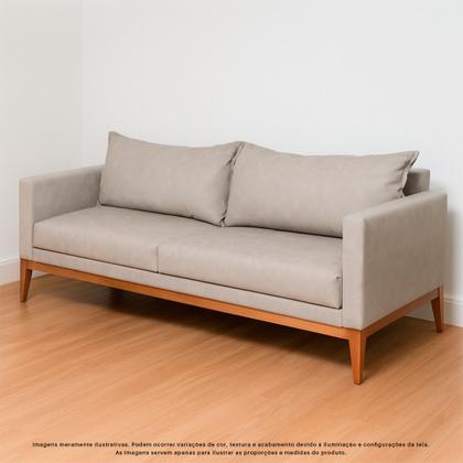 Imagem de Sofá 3 Lugares 2m Living Classic Fixo Madeira Maciça Tecido Sintético Sala Estar Recepção Escritório