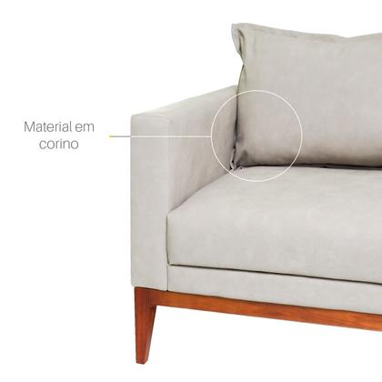 Imagem de Sofá 3 Lugares 2m Living Classic Fixo Madeira Maciça Tecido Sintético Sala Estar Recepção Escritório