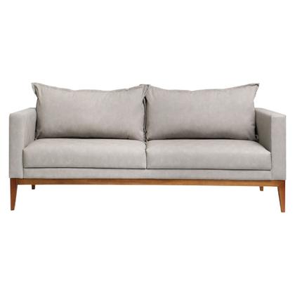 Imagem de Sofá 3 Lugares 2m Living Classic Fixo Madeira Maciça Tecido Sintético Sala Estar Recepção Escritório