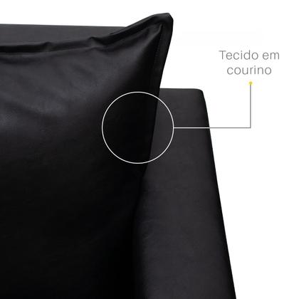 Imagem de Sofá 3 Lugares 2m Living Pés Fixo Classic Sintético Madeira Maciça Almofadas Soltas Design Elegante Sala de Estar Comercial Retrô Escritório
