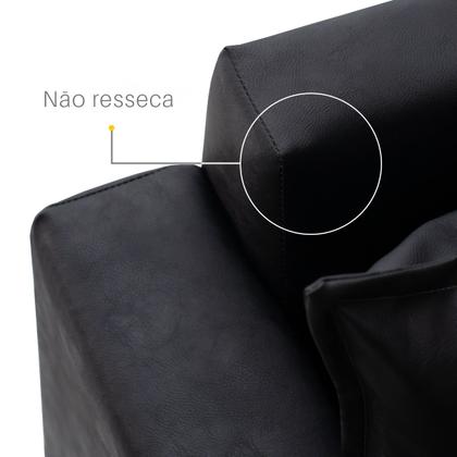 Imagem de Sofá 3 Lugares 2m Living Pés Fixo Classic Sintético Madeira Maciça Almofadas Soltas Design Elegante Sala de Estar Comercial Retrô Escritório