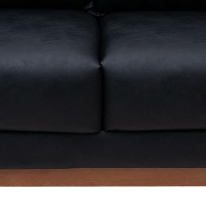 Imagem de Sofá 3 Lugares 2m Living Pés Fixo Classic Sintético Madeira Maciça Almofadas Soltas Design Elegante Sala de Estar Comercial Retrô Escritório