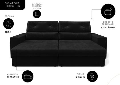 Imagem de Sofá 3 Lugares Athena assento Retrátil e Reclinavel 2,00m(L)