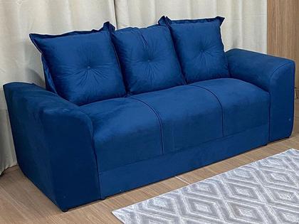 Sofá 3 Lugares Azul 810 Porto - Alpoim Imagem de Sofá 3 Lugares Azul 810 Porto