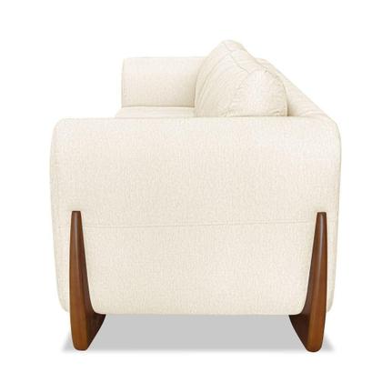 Imagem de Sofá 3 Lugares Base De Madeira Clarissa 220 Cm Linho S04 - D'rossi Cor Natural