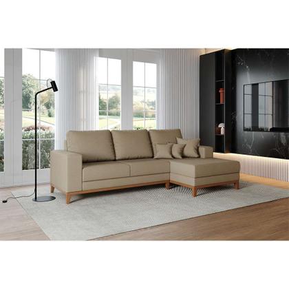 Sofá 3 Lugares Belgrado com Chaise Direito Linho Bege 230 cm - Mobly Imagem de Sofá 3 Lugares Belgrado com Chaise Direito Linho Bege 230 cm
