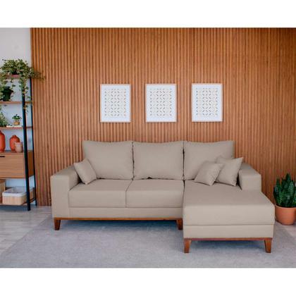 Sofá 3 Lugares Belgrado com Chaise Direito Linho Bege 230 cm - Mobly Imagem de Sofá 3 Lugares Belgrado com Chaise Direito Linho Bege 230 cm