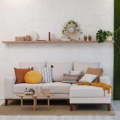 Sofá 3 Lugares Belgrado com Chaise Direito Linho Cru 230 cm - Mobly Imagem de Sofá 3 Lugares Belgrado com Chaise Direito Linho Cru 230 cm