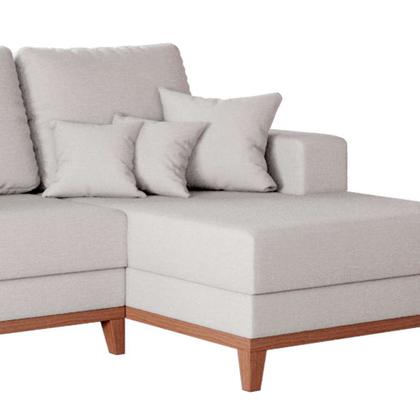 Sofá 3 Lugares Belgrado com Chaise Direito Linho Cru 230 cm - Mobly Imagem de Sofá 3 Lugares Belgrado com Chaise Direito Linho Cru 230 cm