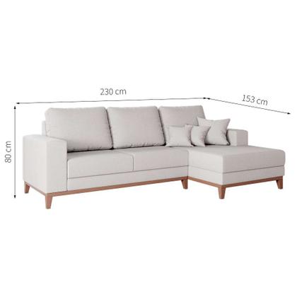 Sofá 3 Lugares Belgrado com Chaise Direito Linho Cru 230 cm - Mobly Imagem de Sofá 3 Lugares Belgrado com Chaise Direito Linho Cru 230 cm