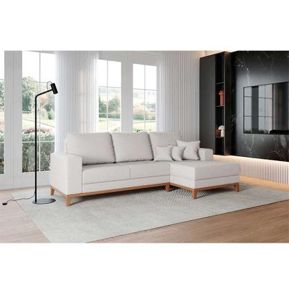 Sofá 3 Lugares Belgrado com Chaise Direito Linho Cru 230 cm - Mobly Imagem de Sofá 3 Lugares Belgrado com Chaise Direito Linho Cru 230 cm