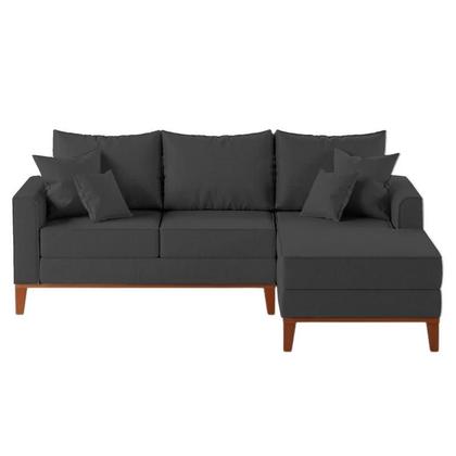 Imagem de Sofá 3 Lugares Beny com Chaise Direito Linho Grafite