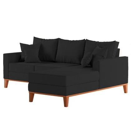 Imagem de Sofá 3 Lugares Beny com Chaise Direito Linho Preto