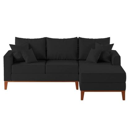 Imagem de Sofá 3 Lugares Beny com Chaise Direito Linho Preto