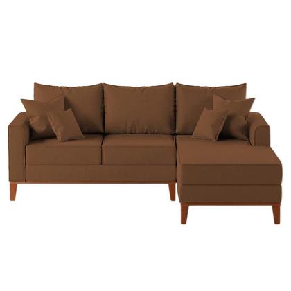 Imagem de Sofá 3 Lugares Beny com Chaise Direito material sintético Terracota