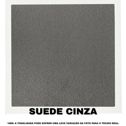 Imagem de Sofá 3 Lugares Beny com Chaise Direito Suede Cinza