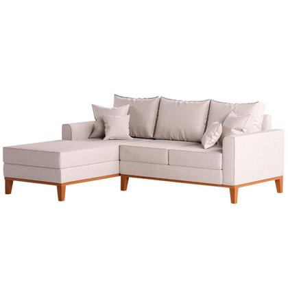 Sofá 3 Lugares Beny Com Chaise Esquerdo Linho Cru - Mobly Imagem de Sofá 3 Lugares Beny Com Chaise Esquerdo Linho Cru