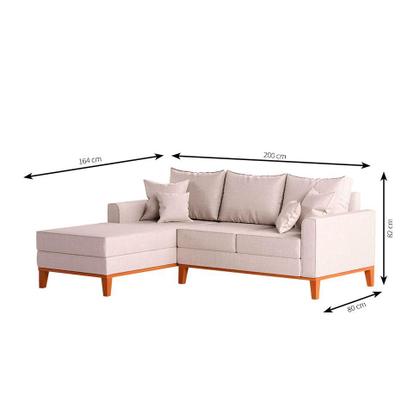 Sofá 3 Lugares Beny Com Chaise Esquerdo Linho Cru - Mobly Imagem de Sofá 3 Lugares Beny Com Chaise Esquerdo Linho Cru