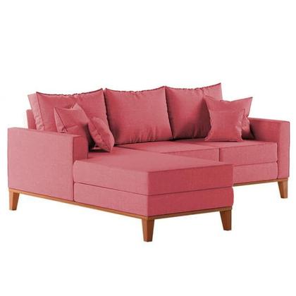 Imagem de Sofá 3 Lugares Beny com Chaise Esquerdo Suede Rosa