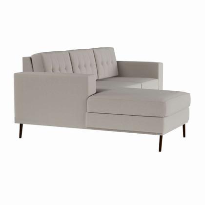Sofá 3 Lugares Calmness com Chaise Esquerdo Pé Palito Linho Cotton Cru - Mobly Imagem de Sofá 3 Lugares Calmness com Chaise Esquerdo Pé Palito Linho Cotton Cru