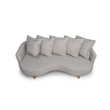 Sofá 3 Lugares Capri Veludo Bege 240 cm - Mobly Imagem de Sofá 3 Lugares Capri Veludo Bege 240 cm
